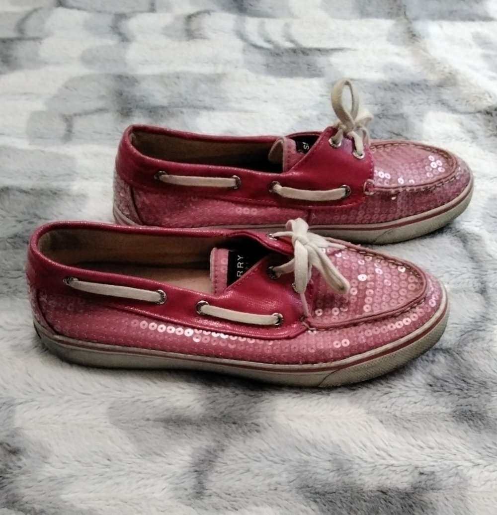 Sperry Top Sider Women's Pink Sequin Shoes Size 8M